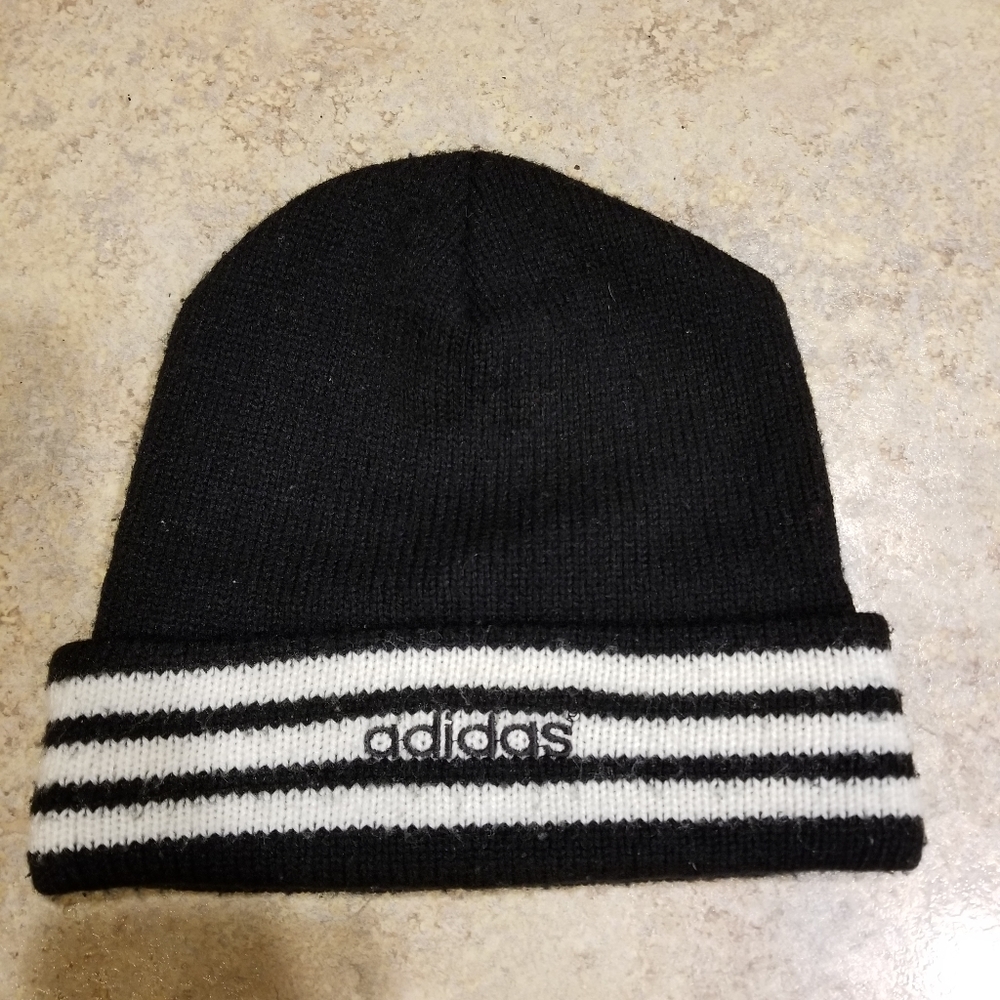 adidas Black and White Knit Beanie